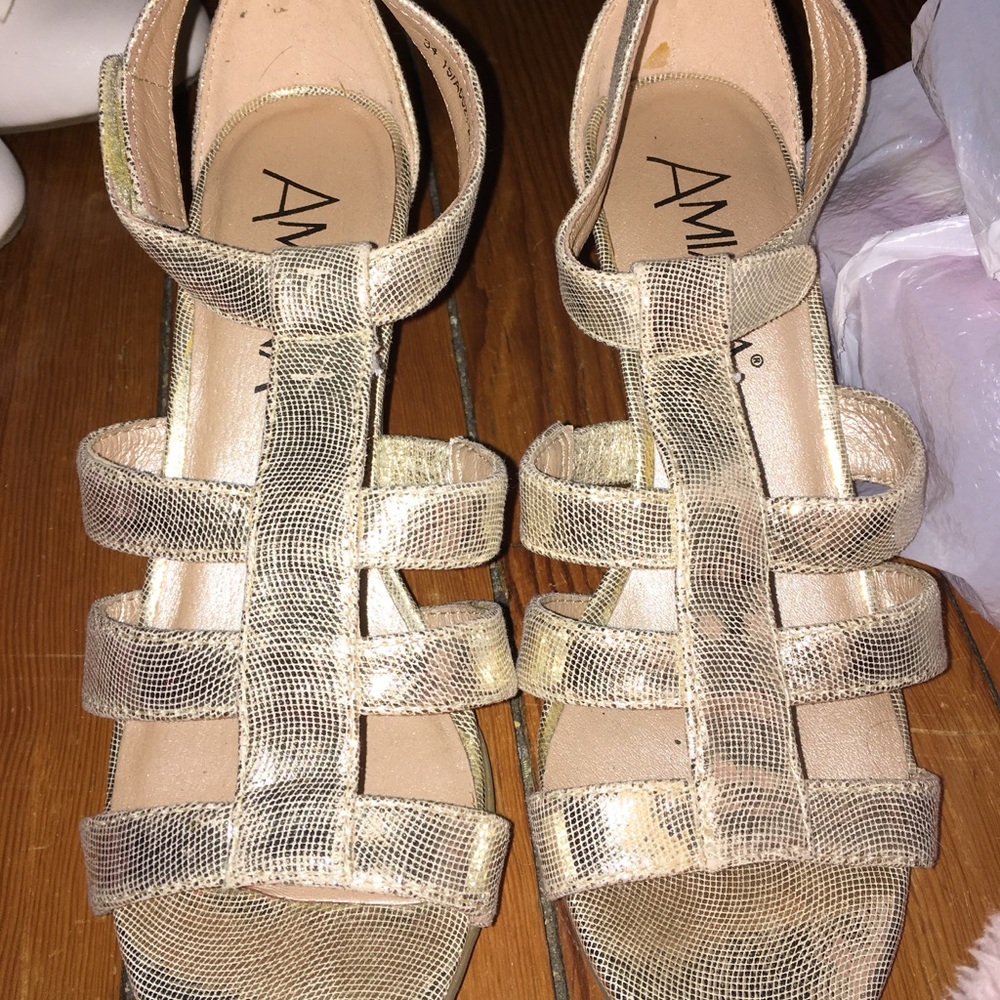 Amiana gold heels